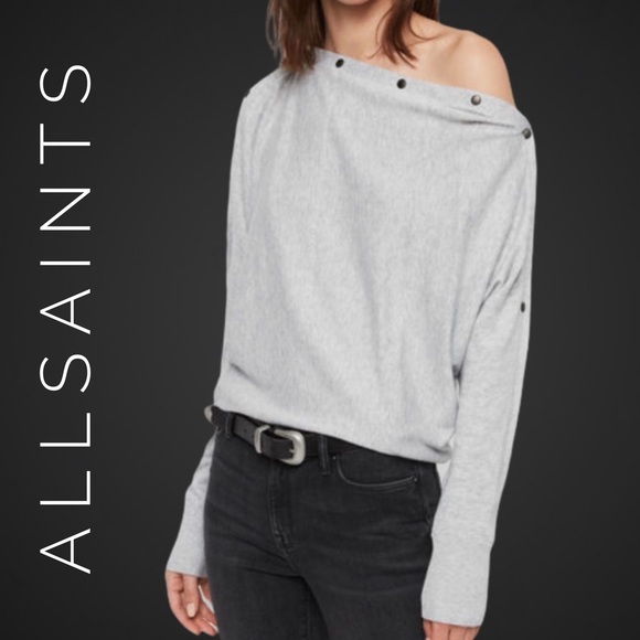 All Saints Sweaters - ALLSAINTS Cotton Grey Elle Sweater Size XS NEW WITHOUT TAGS